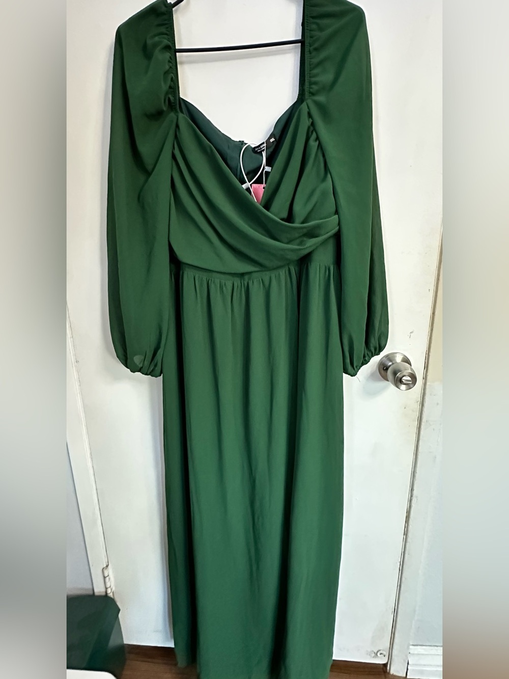 SHEIN Emerald Green Long Sleeve Maxi Dress
